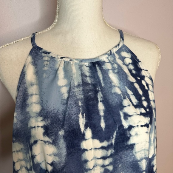 NEW Blue Tie Dye A Line Halter Dress w/ pockets XL - Picture 4 of 7